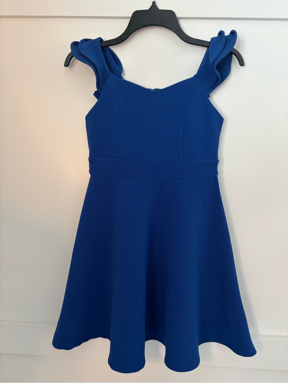 Zunie Royal Blue Ruffle Strap Party Dress size 10 in excellent condition